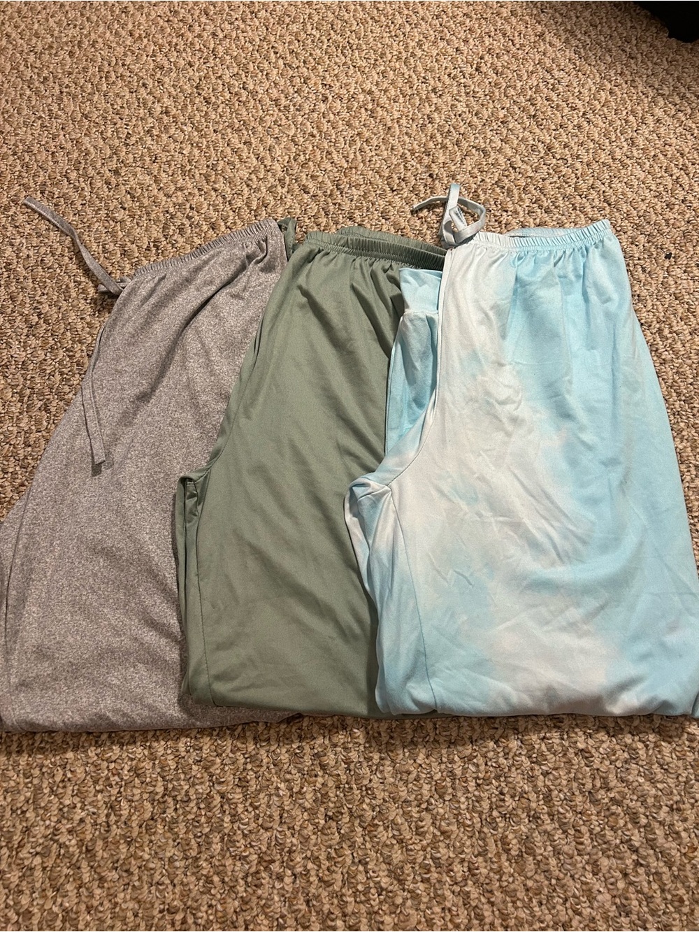 Amazon Women’s Pajama Pants Trio - Gray, Sage Green, Light Blue